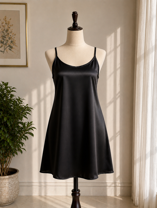 Black Silky Nightgown