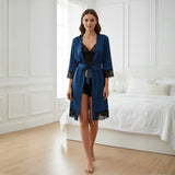 Royal Bridal Silk 4pcs set - NavyBlue