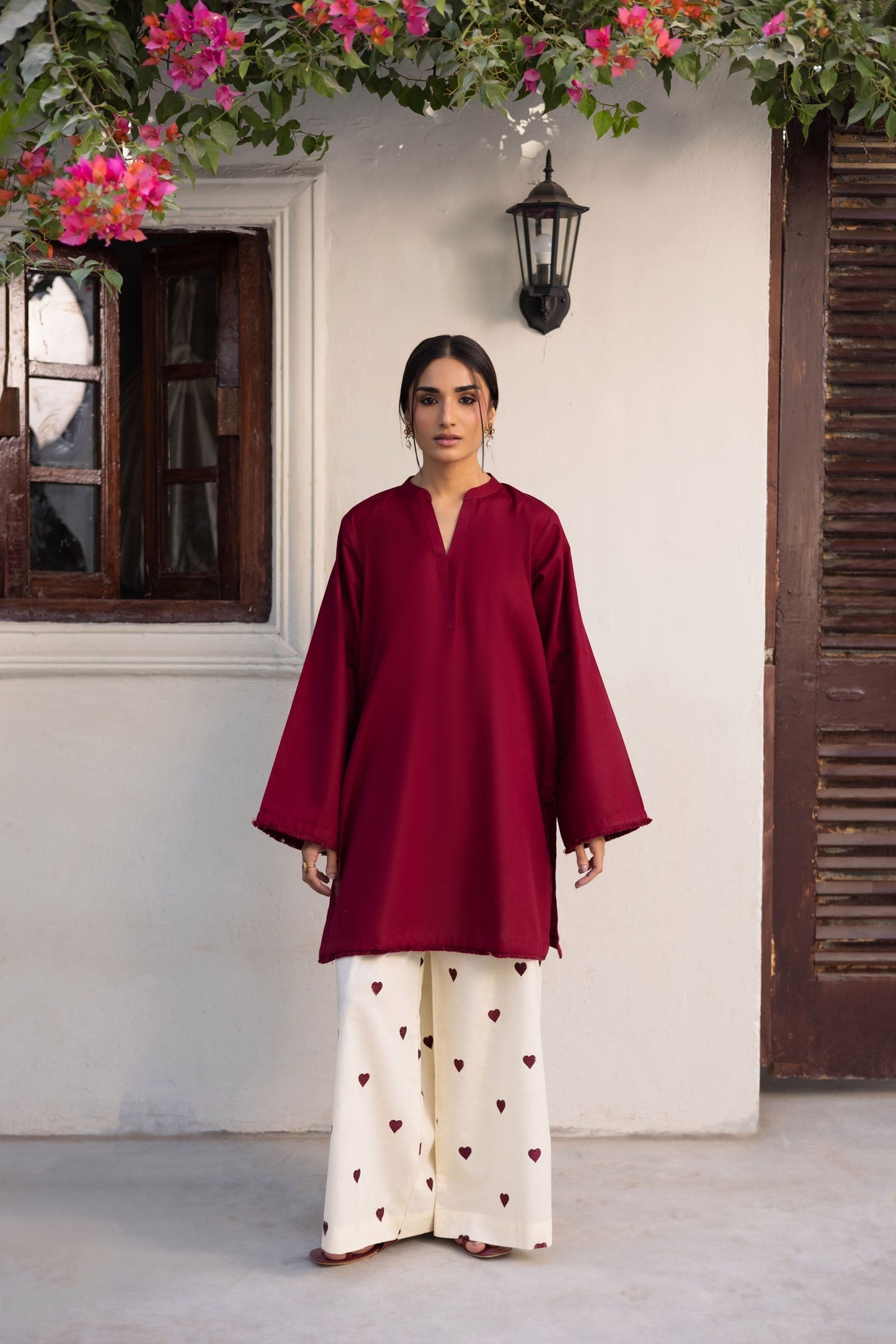 2PC Hania Amir Classic Wear Mahroon