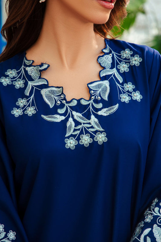 Royal Blue Embroidered Lawn Co-Ord Set 2 Piece – MJ Collections