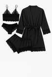 Royal Bridal Silk 4pcs set -  Black