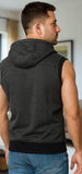 Charcoal Sleeveless Hodded Zipper