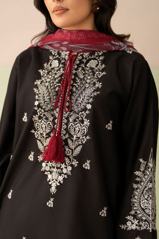 Black & White Embroidered Lawn Co-Ord Set 2 Piece – MJ Collections