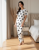 BLACK AND WHITE DOTS HALF SLEEVES PRINTED - PJ SUIT FOR WOMEN