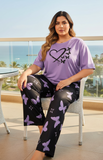 Purple Butterfly and heart PJ Suit
