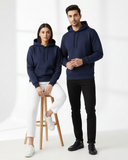 Plain Premium unisex hoodie Fleece navy blue