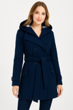 WOMEN LONG COAT - NAVY BLUE