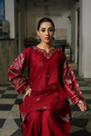 Crimson Red Embroidered Lawn Co-Ord Set – 2 Piece