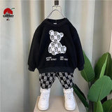 BLACK & WHITE BEAR Printed SweatShirt And Trouser For KIDS
