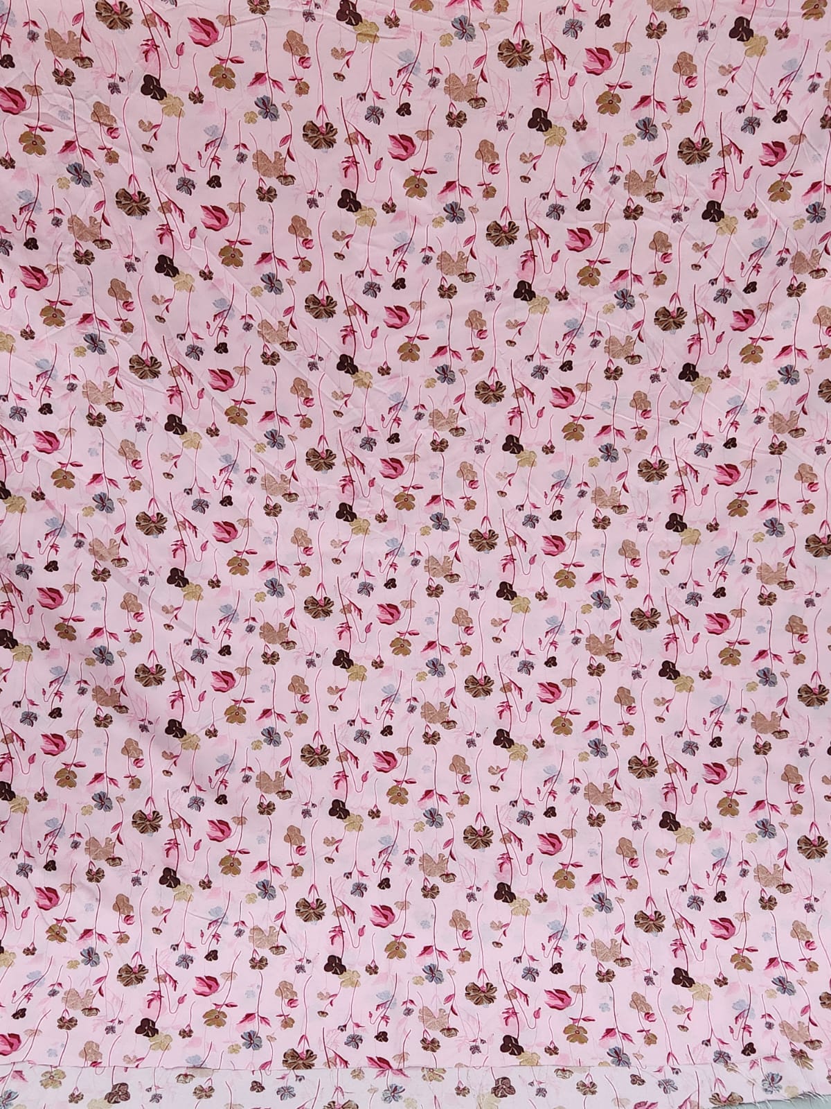 Digital Printed  Night Suit - PNS-012 Light Pink Brown Flower