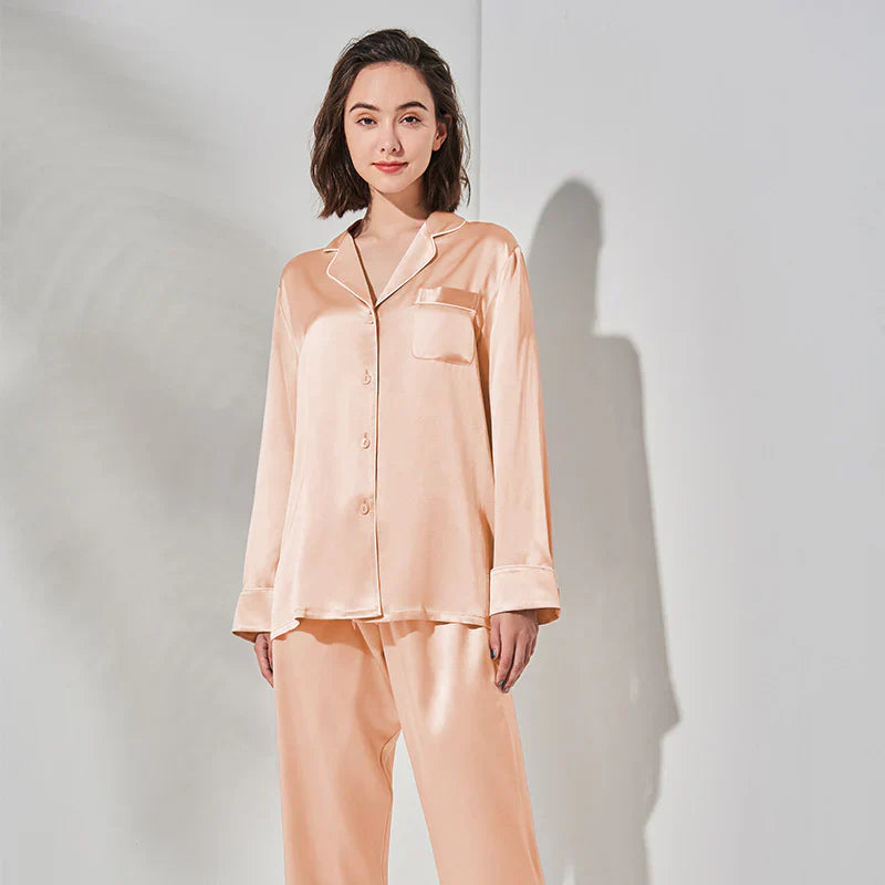 PLAIN SILK NIGHT SUIT - Baggy Trouser