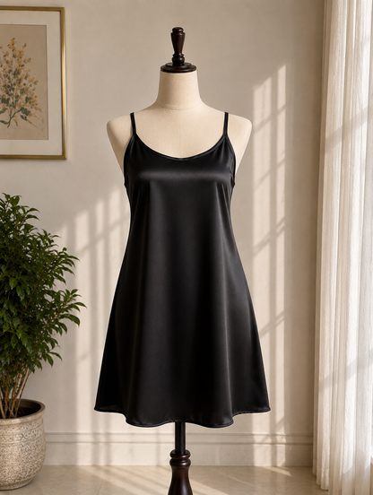 Black Silky Nightgown
