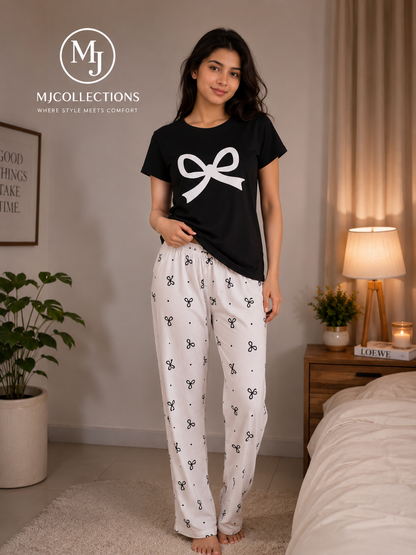Midnight Bow Night Suit