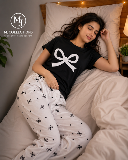 Midnight Bow Night Suit