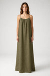STUNNING BACKLESS MAXI DRESS - COMMANDO GREEN