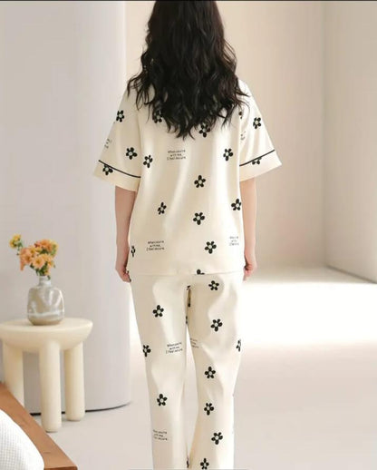 Cream Blossom PJ Set