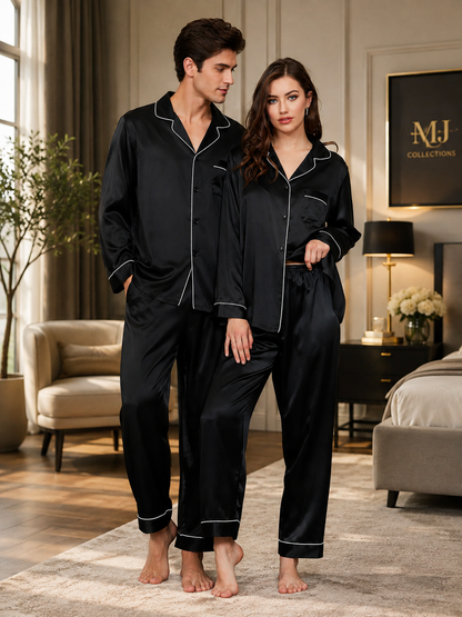 COUPLE SILK NIGHT SUIT — His &amp; Her Matching Set