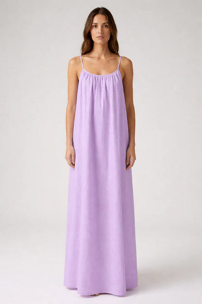 STUNNING BACKLESS MAXI DRESS LILAC