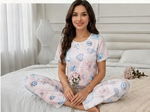 Butterfly Bliss Cotton Night Suit