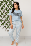 "Dear Bed I Love You – Printed Women’s Light Blue PJ Set