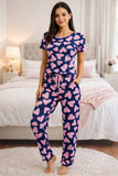 Pink heart Printed PJ Suit