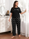 Black Love Printed Night Suit