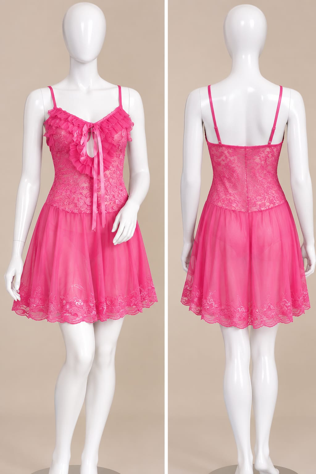 Red Chiffon Babydoll