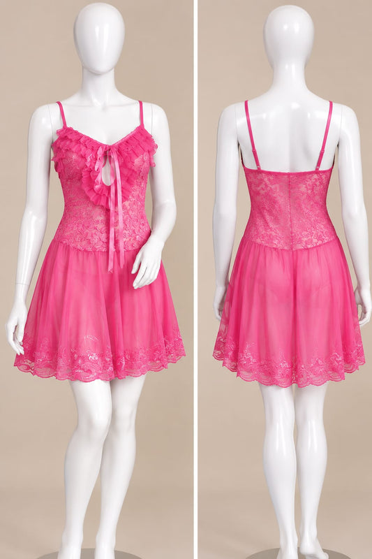 Red Chiffon Babydoll