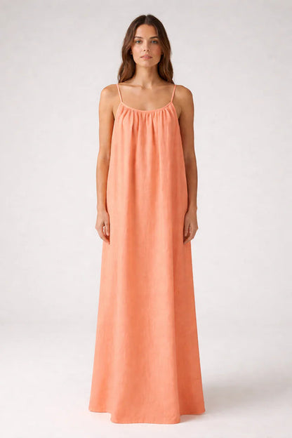 STUNNING BACKLESS MAXI DRESS - DUSTY ROSE