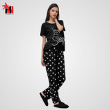 Black Love Sleep Printed Night Suit