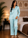 Seafoam Green Plain Silk Suit – Baggy Trouser