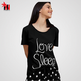 Black Love Sleep Printed Night Suit