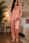 Dusty Rose Plain Silk Suit – Baggy Trouser