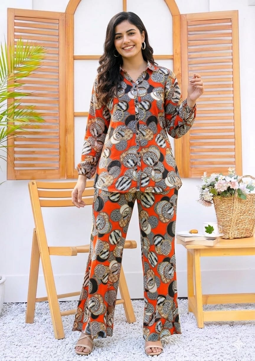 Linen Night wear  rock printed
