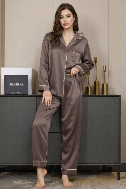 PLAIN SILK - Dusty Brown
