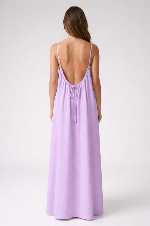 STUNNING BACKLESS MAXI DRESS LILAC