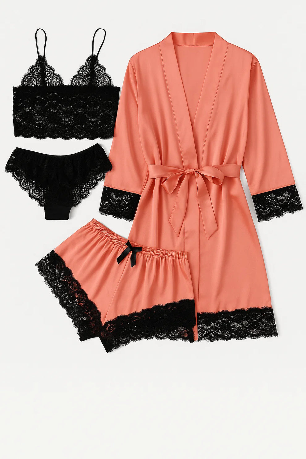 Royal Bridal Silk 4pcs set - Dusty Rose