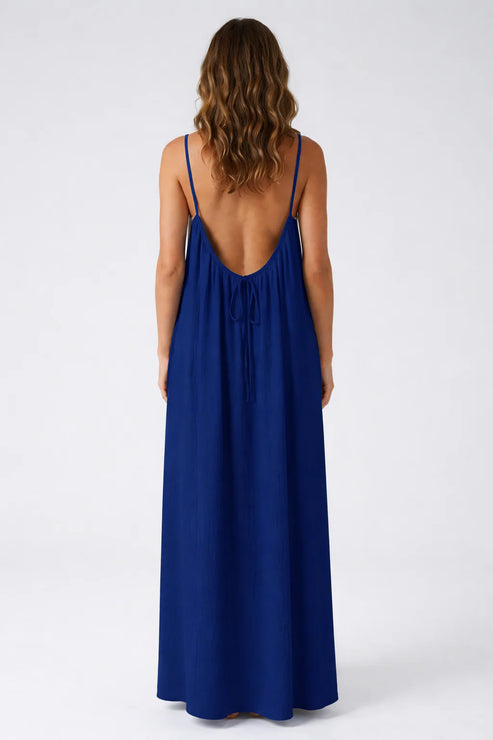 STUNNING BACKLESS MAXI DRESS - Multi Colour