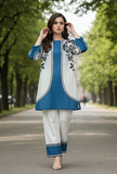 Blue FLORAL 2 PIECE -ELEGANT KURTA SET